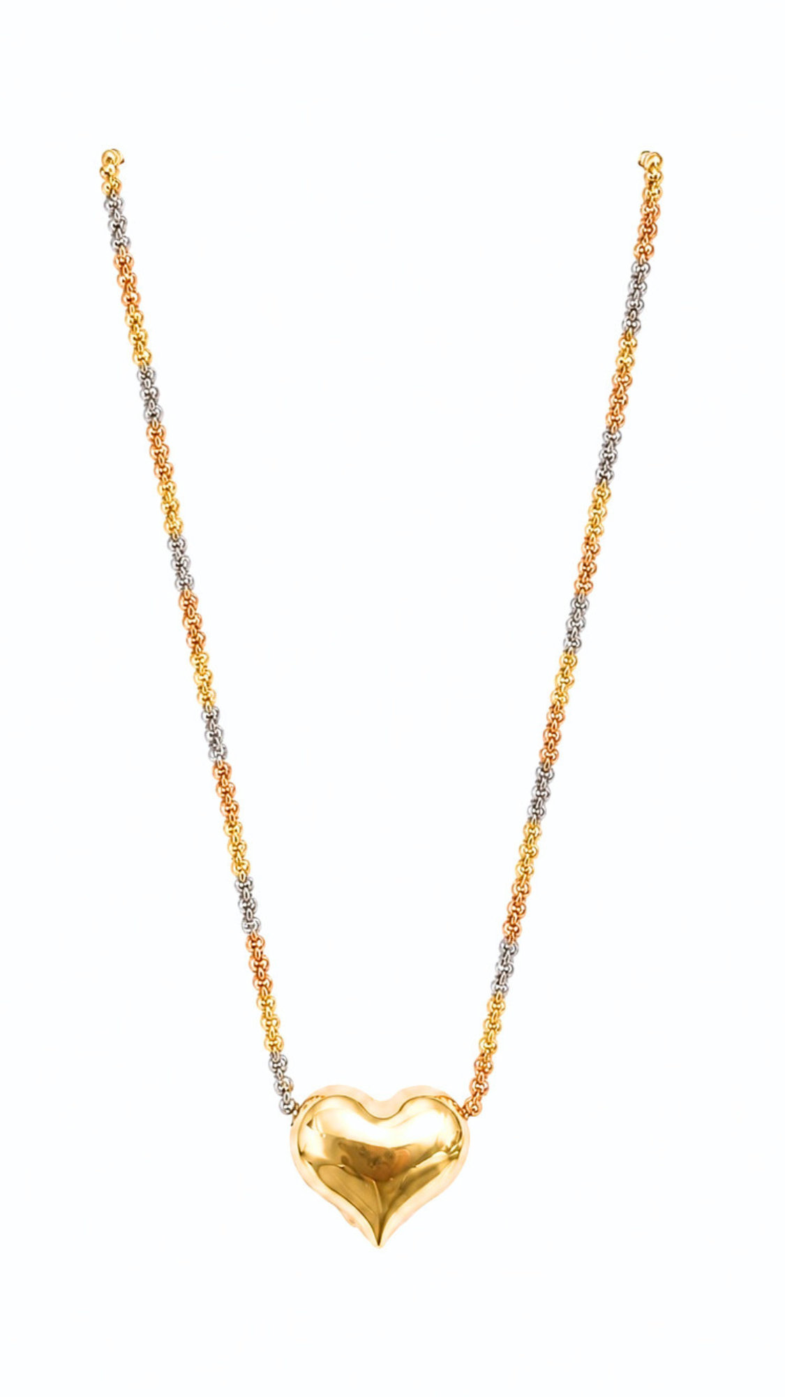 Pop Heart M Diacut Bubble Necklace Tricolor - Size 18