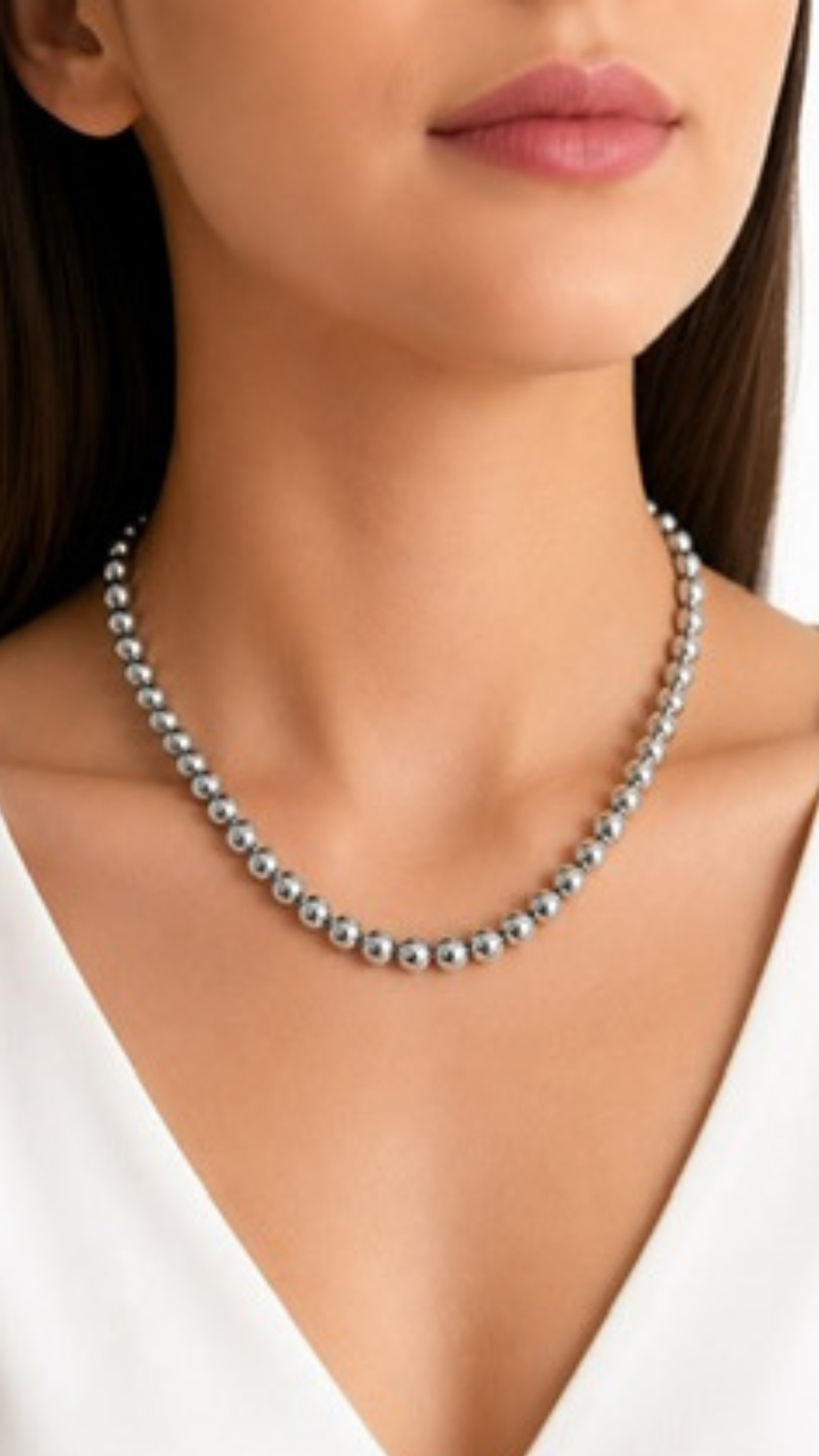 Bubble Necklace White Gold S18-S20 9mm