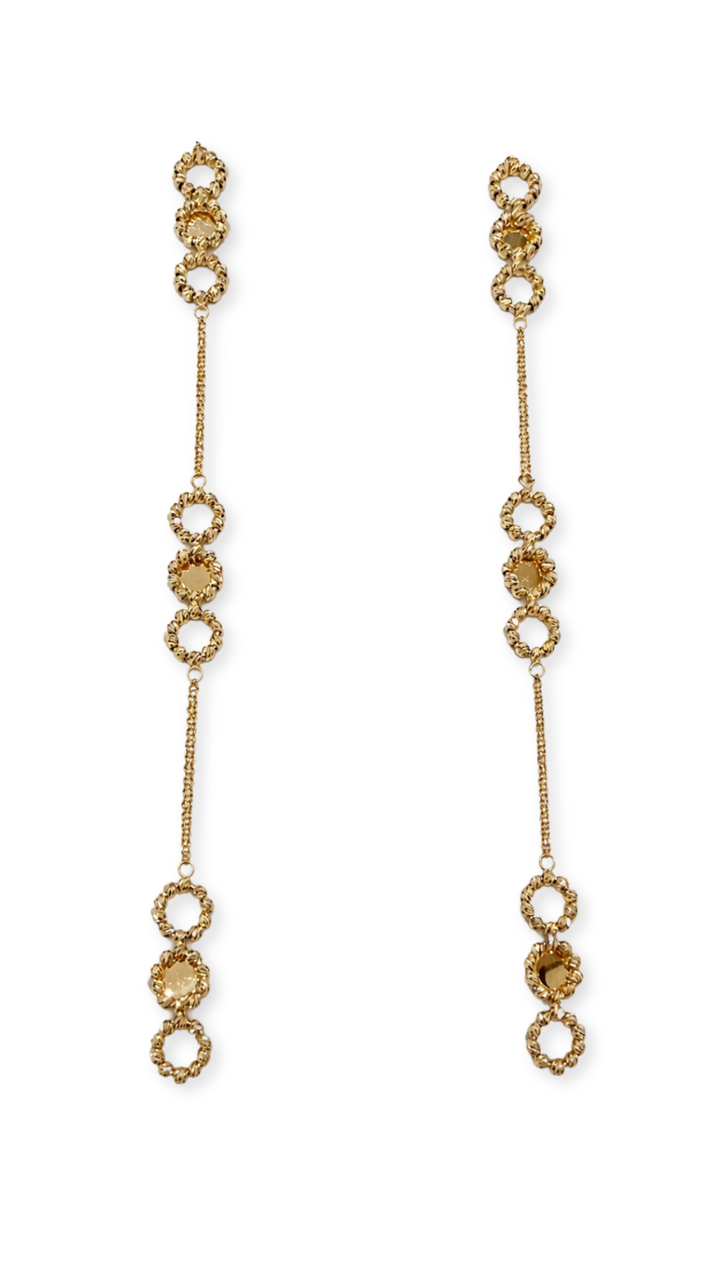 Double-Layer Rosette Long Necklace - Size 32"