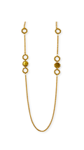 Double-Layer Rosette Long Necklace - Size 32"