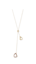 Heart Layered Necklace Two-Toned  - Size 18