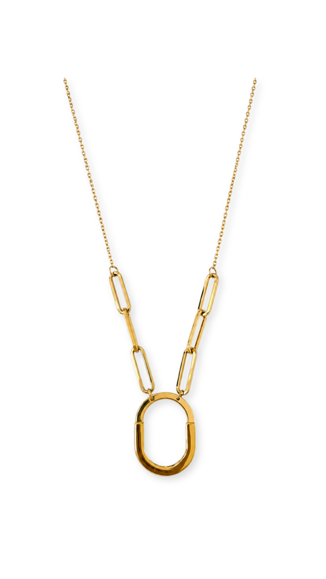 T-Lock Two-Tone Pendant Necklace - Size 18