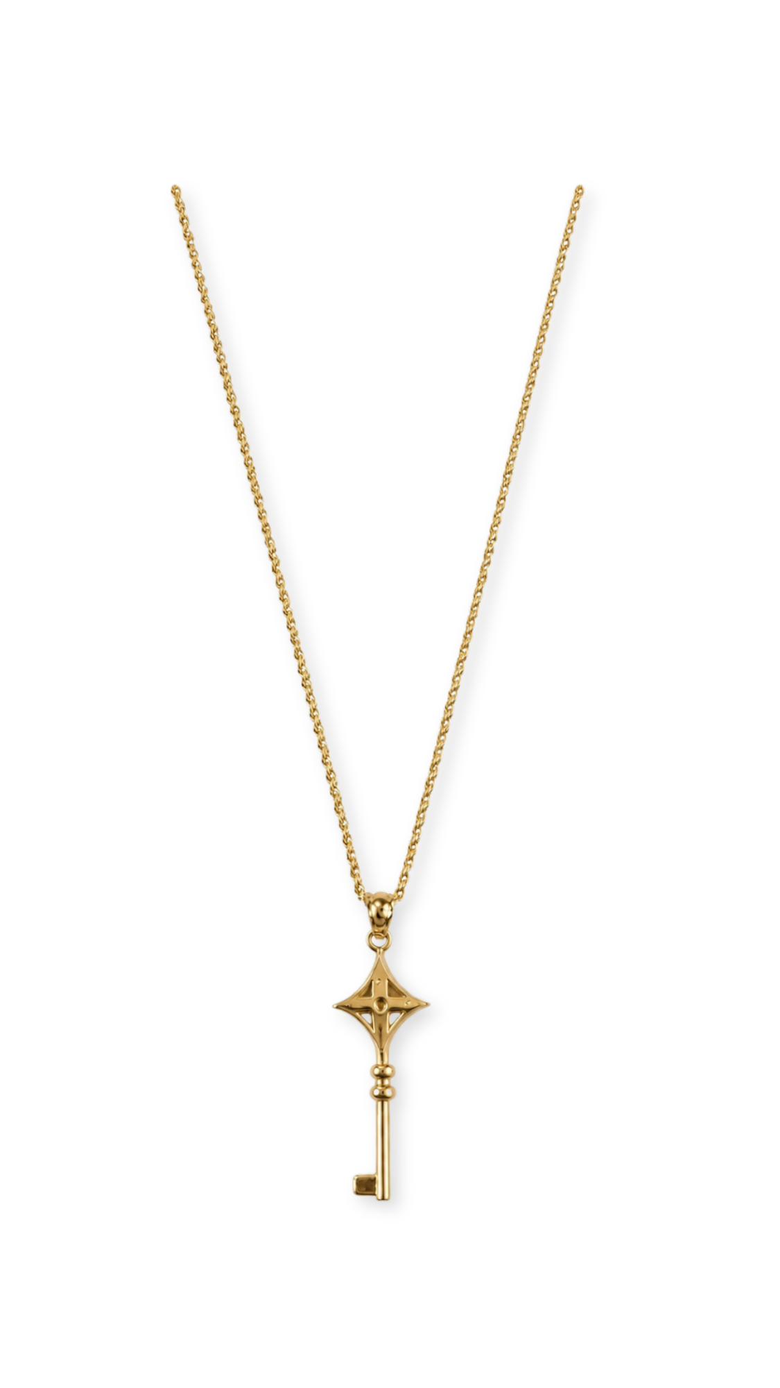 Rope Chain With Key Pendant - Size 16