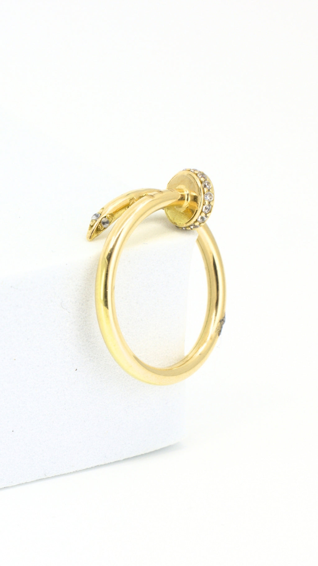 Nail Ring With Stones - Size 6.5