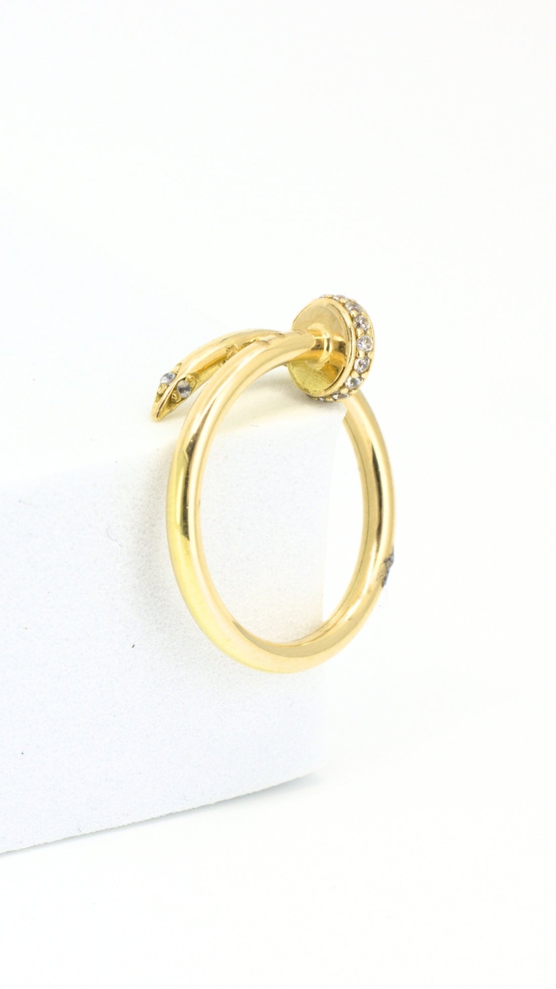 Nail Ring With Stones - Size 6.5