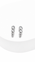 Orbit Beads Stud Earrings White Gold