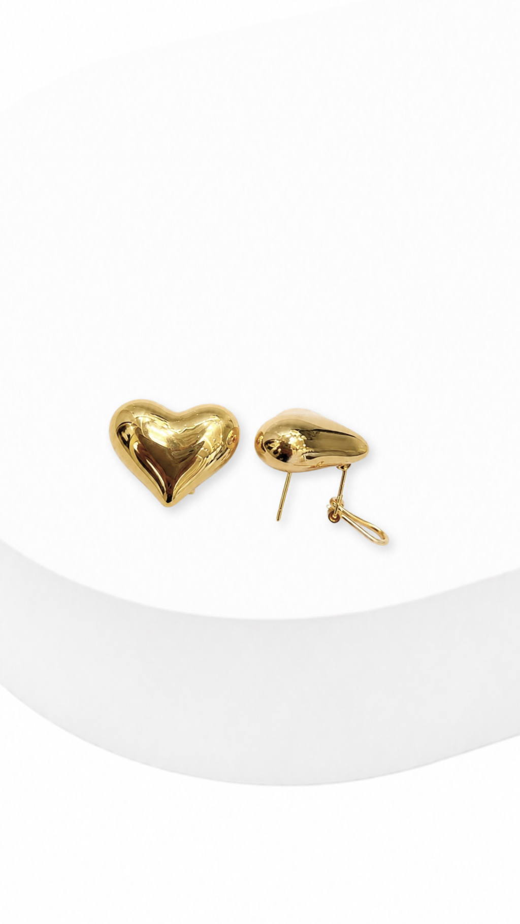 Pop Heart Clip-Type Earrings Glossy
