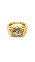 Horse Head Signet Ring Two-Tone - Size 9
