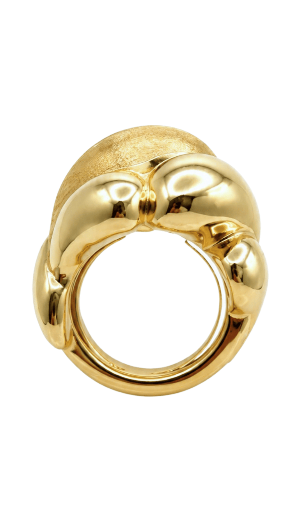 Dual-Finish Knot Dome Statement Ring S8