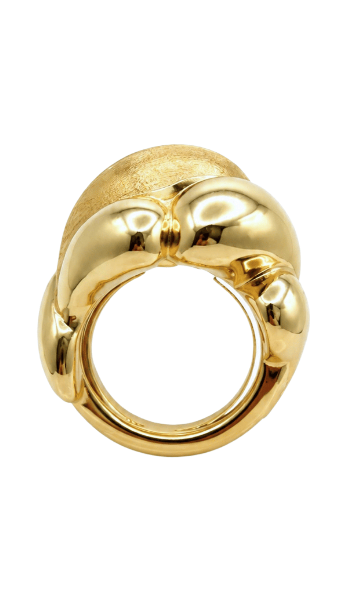 Dual-Finish Knot Dome Statement Ring S8