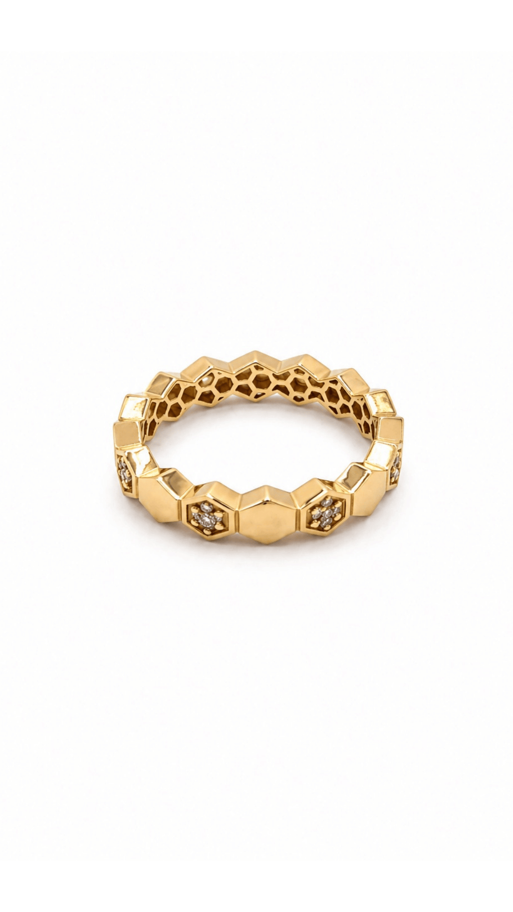 Honeycomb and Daises Ring - Size 6