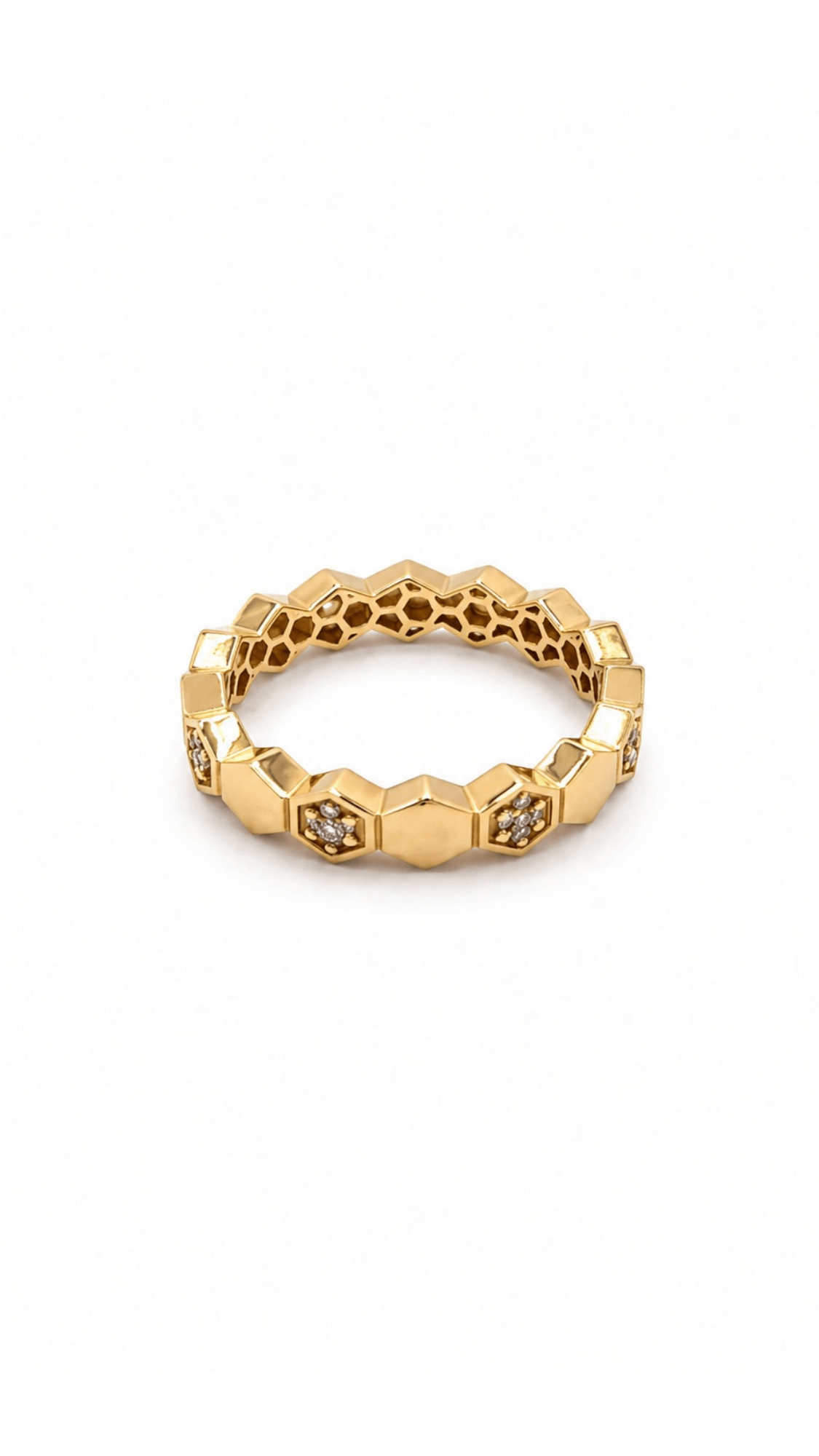 Honeycomb and Daises Ring - Size 6