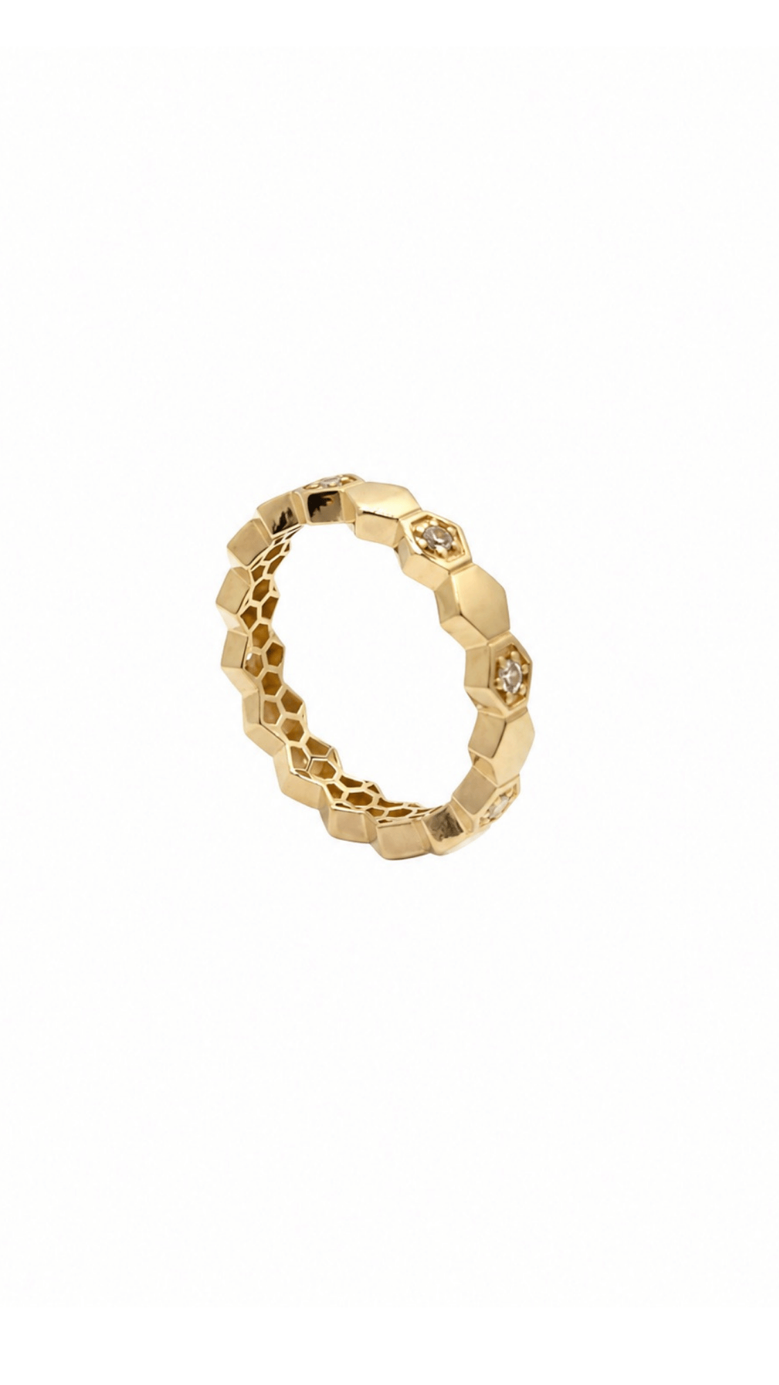 Honeycomb and Daises Ring - Size 6