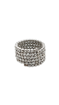 Brilla Multi-Row Beaded Coil Ring White Gold