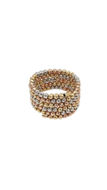 Verona Multi-Row Beaded Coil Ring Tri Color