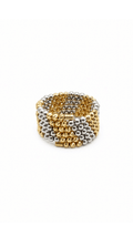 Intarsia Multi-Row Beaded Coil Ring Two Tone