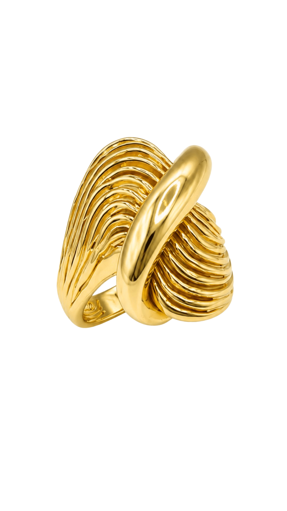 Golden Waves Embrace Ring 9"