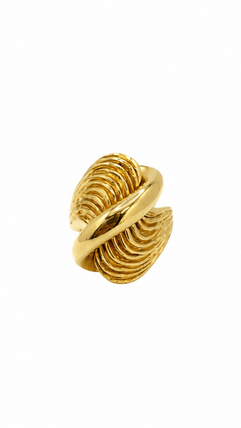 Golden Waves Embrace Ring 9"