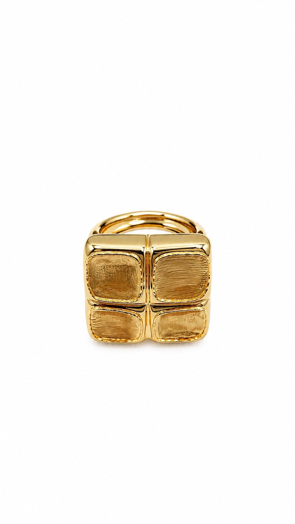 Square Patch Electroform Cocktail Ring