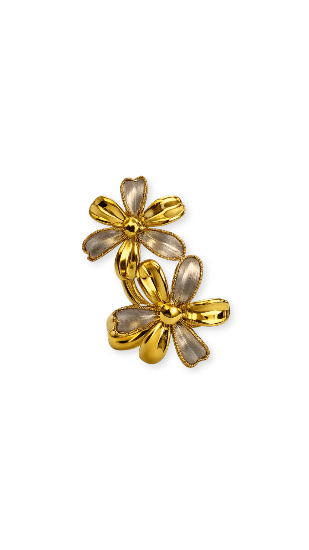 Flower Ring Two Tone - Size 8