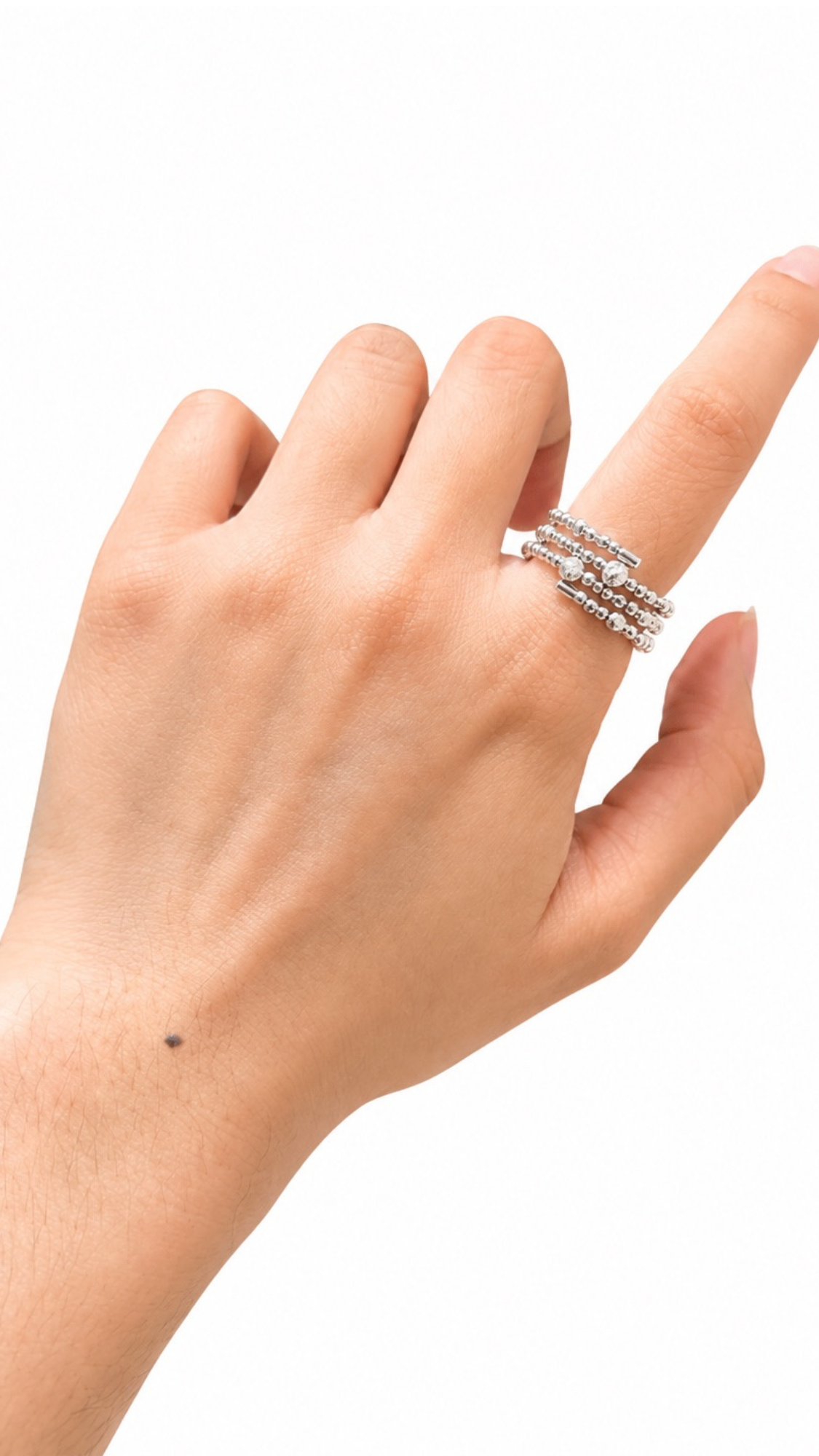 Bubble White Gold Diacut - Size 7