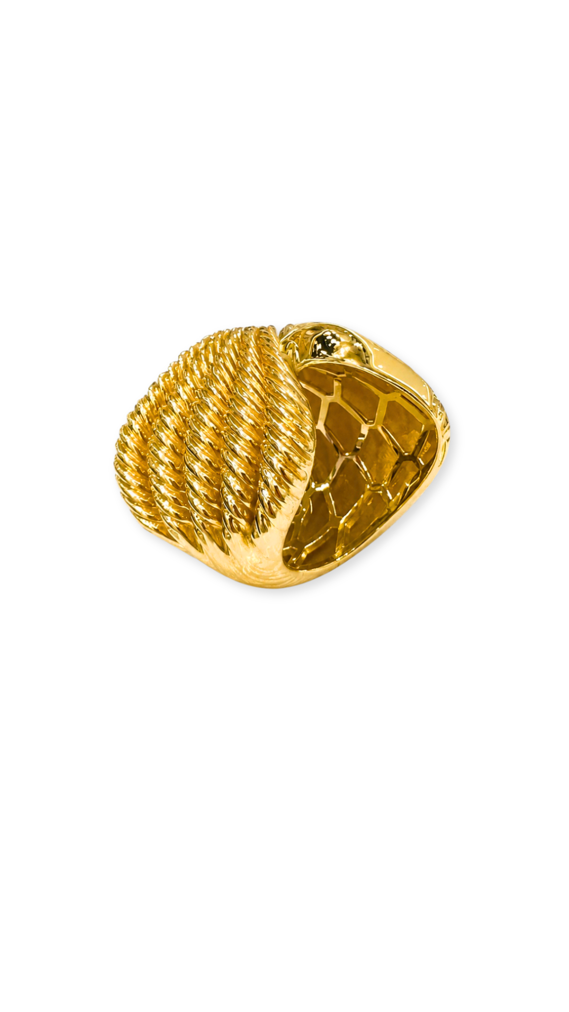 Fluted Dome Cocktail Ring - Size 6
