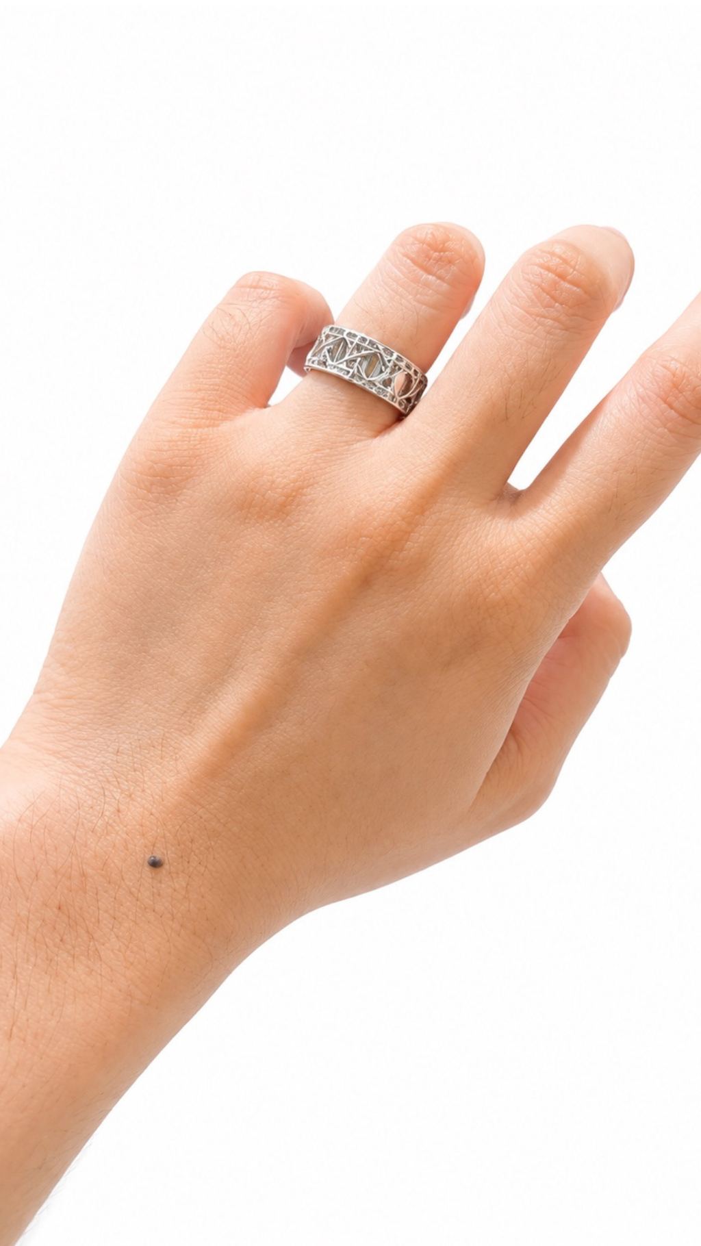 Mesh Ring White Gold- Size 5.5