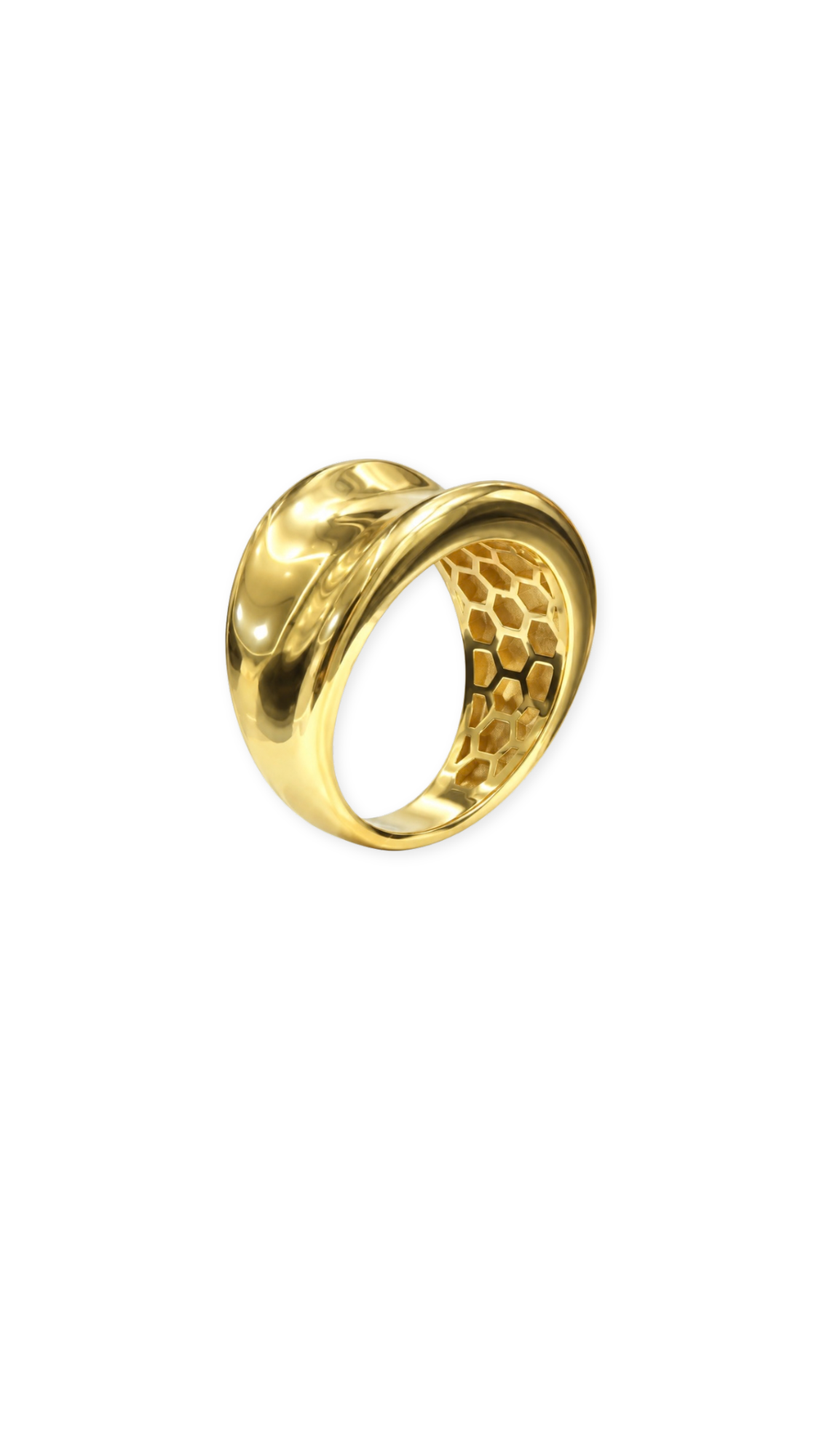 Stone Paved Heart Ring - Size 6