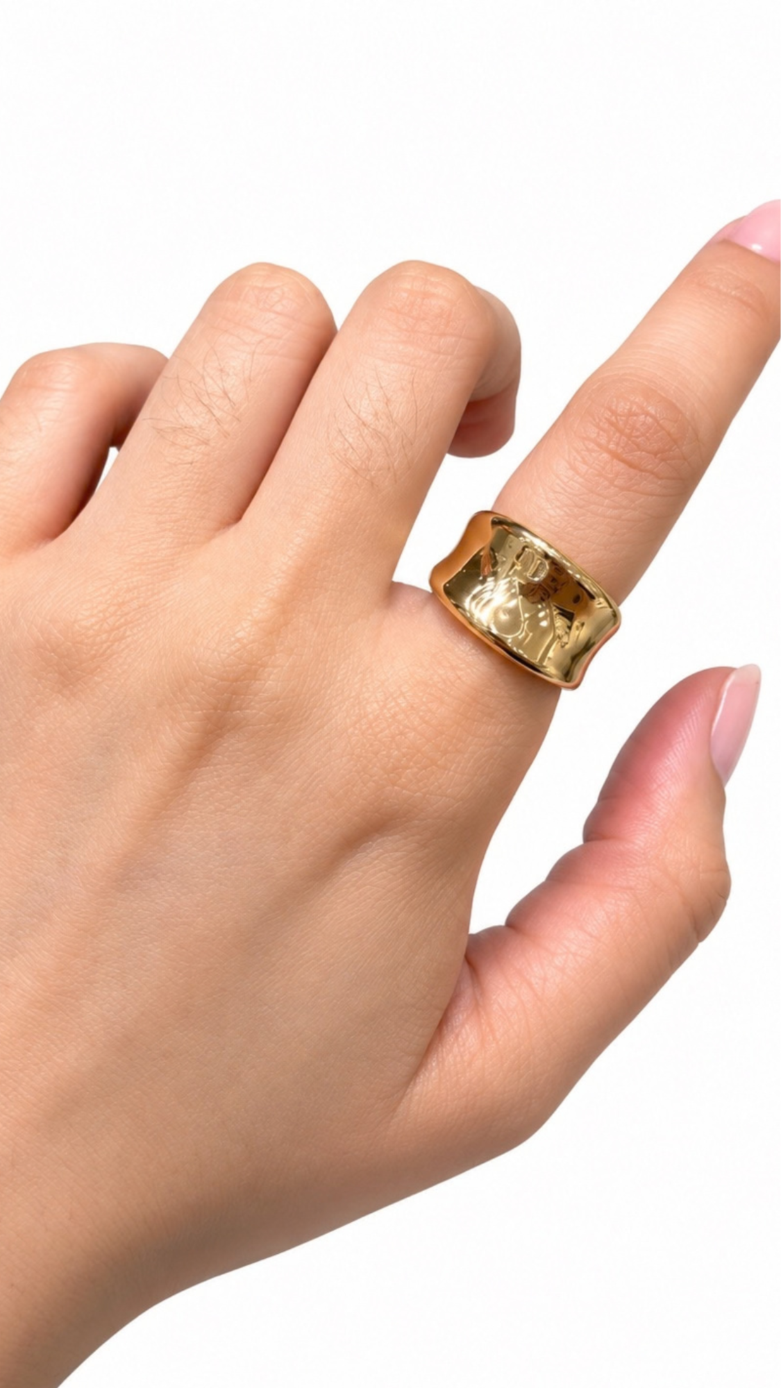 Stone Paved Heart Ring - Size 6