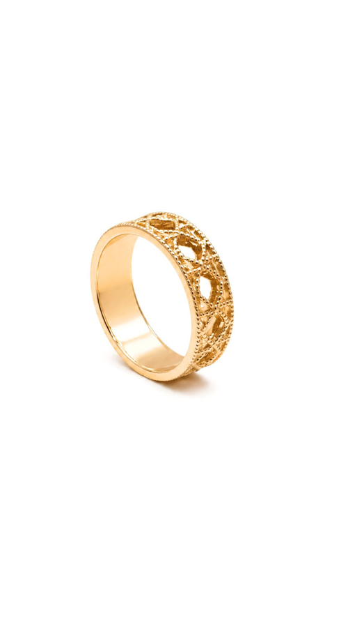Gold Mesh Ring 6"