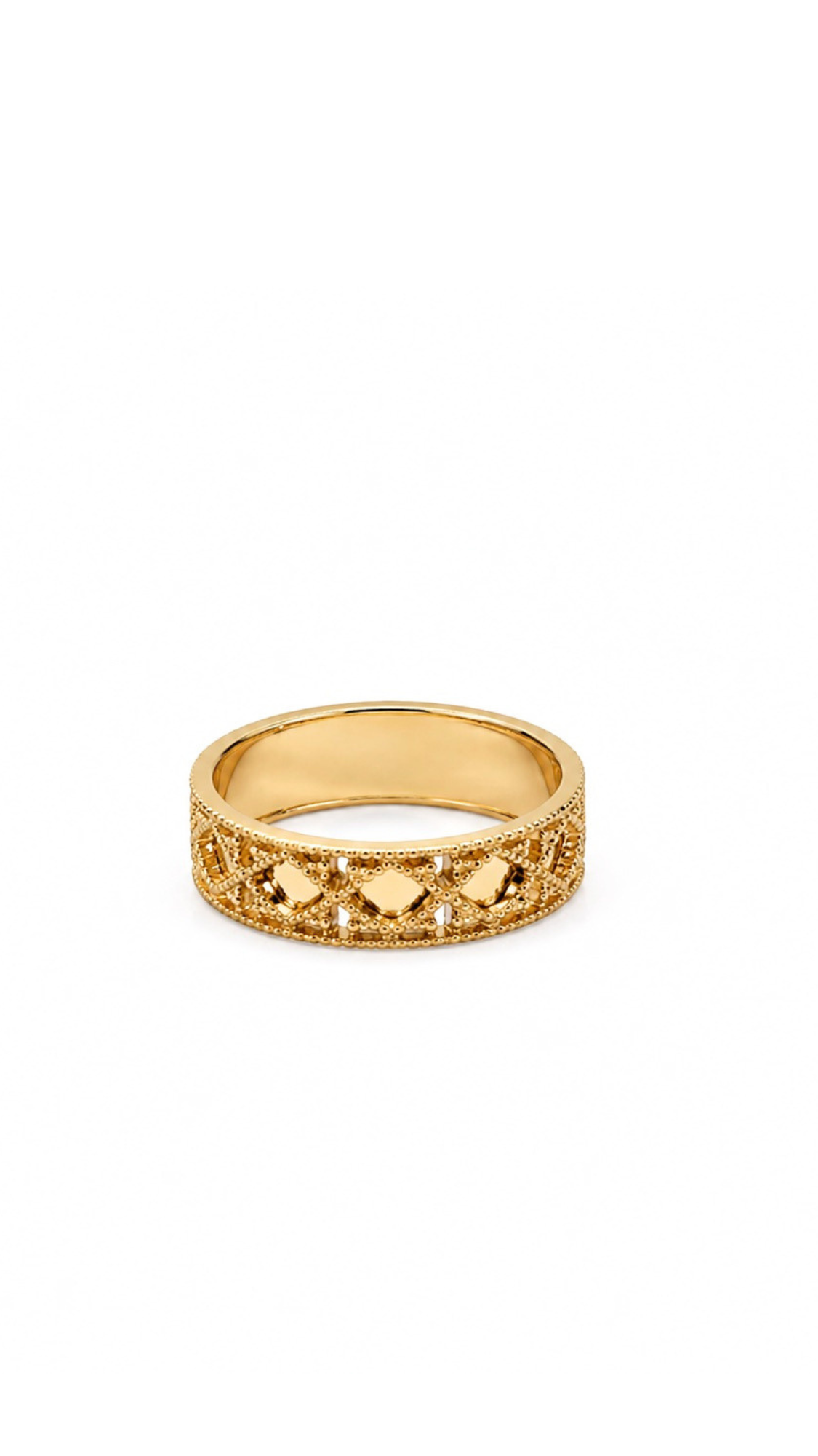 Gold Mesh Ring 6"