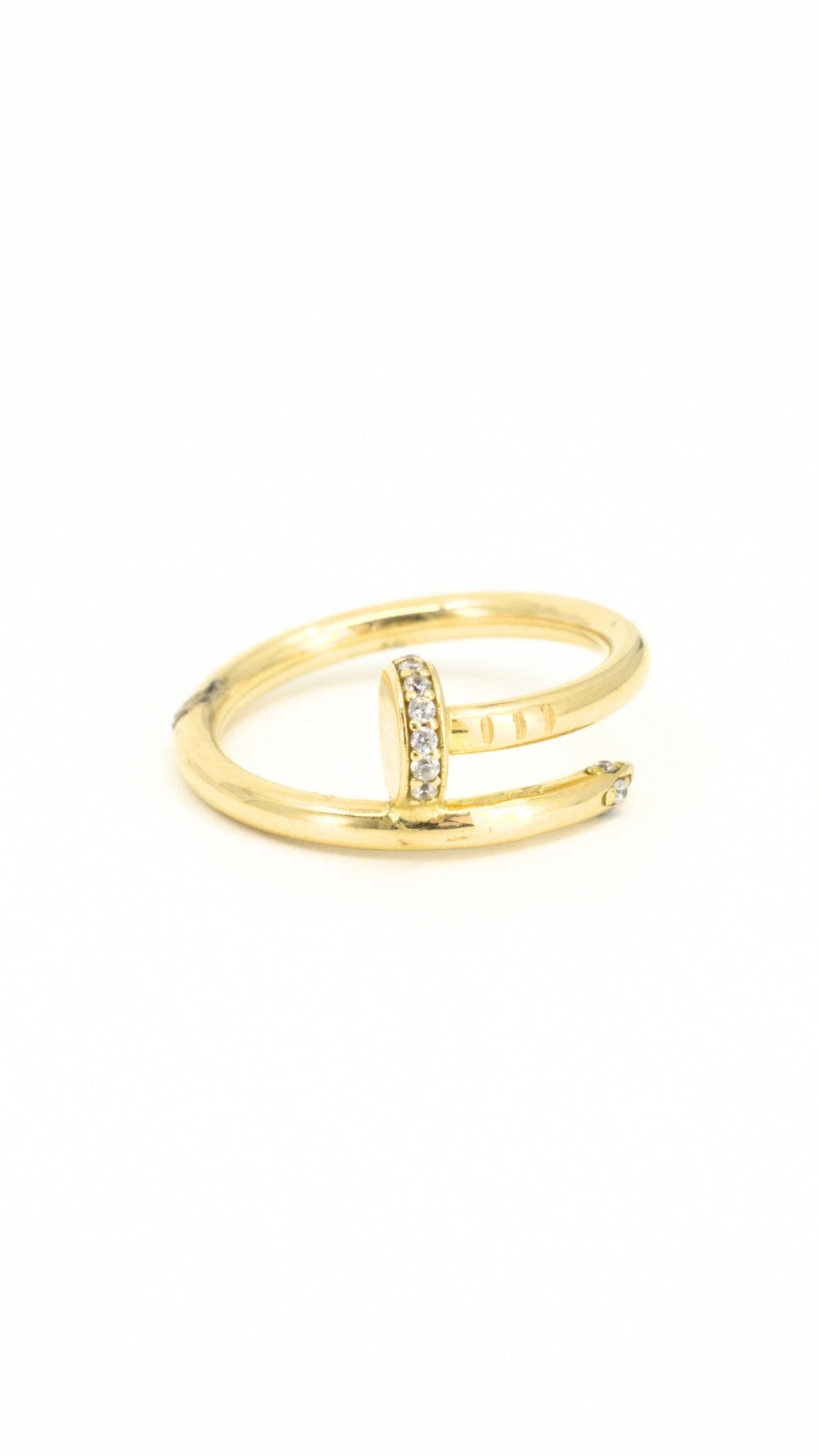 Nail Ring With Stones - Size 6.5