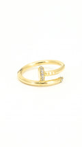 Nail Ring With Stones - Size 6.5