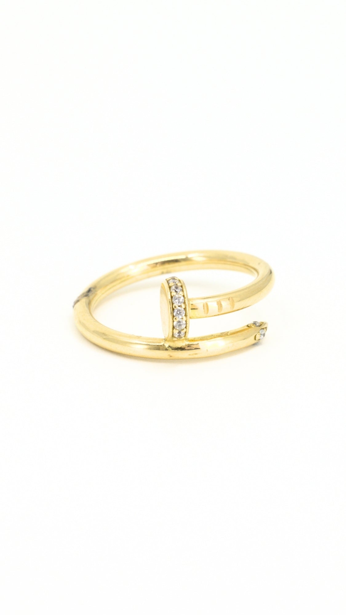 Nail Ring With Stones - Size 6.5