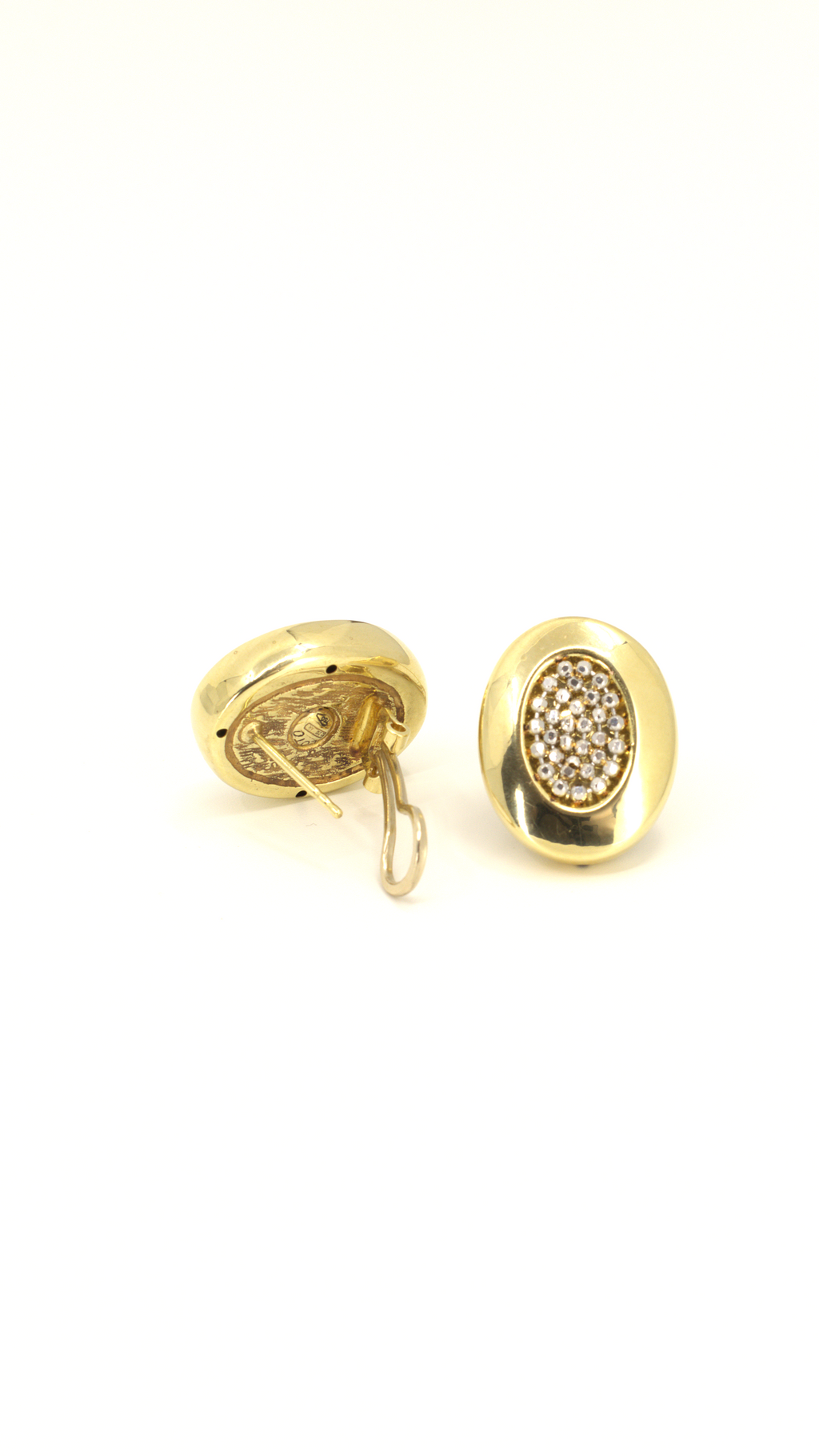 French Oval Clip-On Earrings Two-Tone