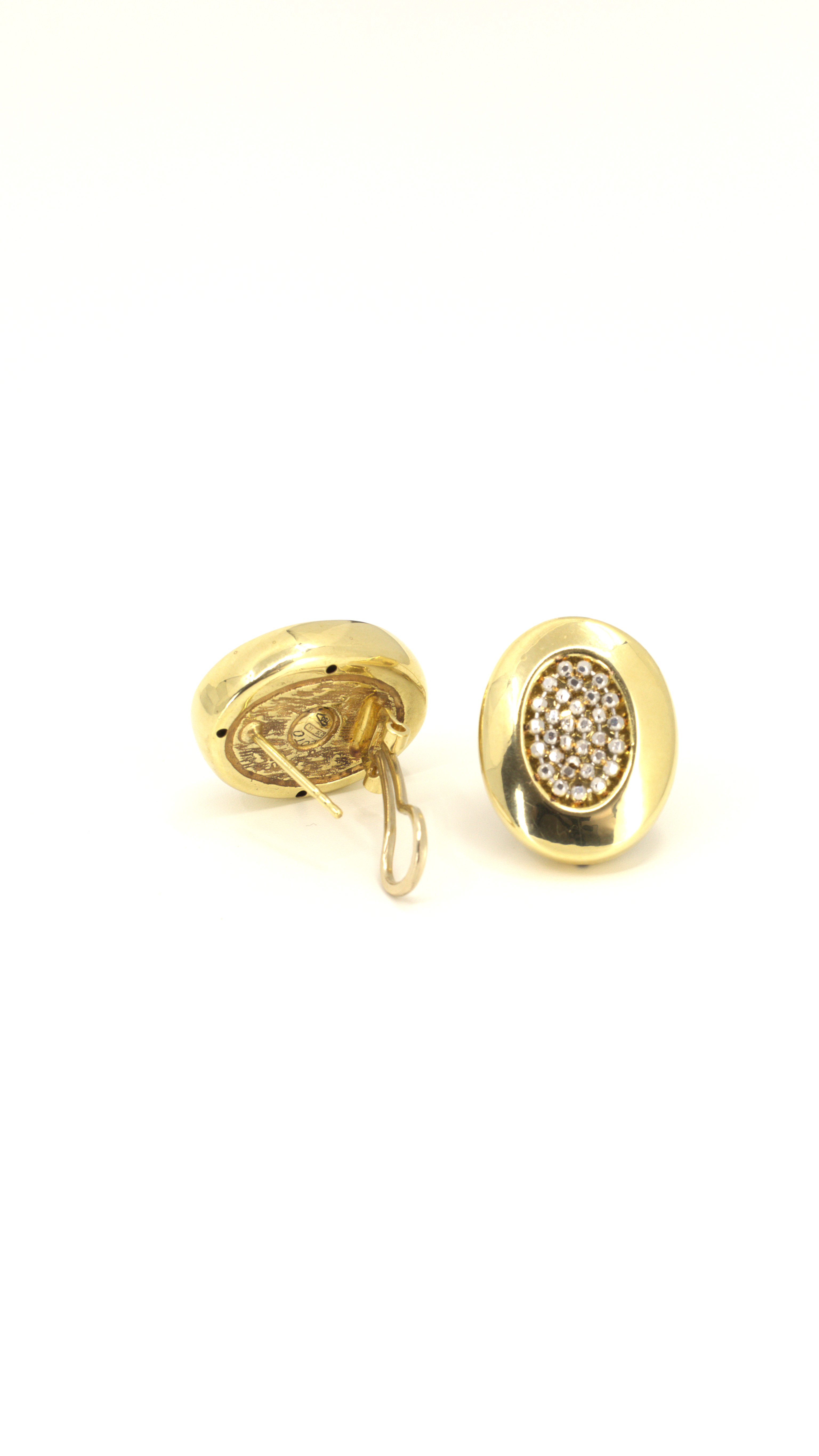 French Oval Clip-On Earrings Two-Tone