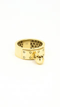 Charm Band Ring With Dangling Bead