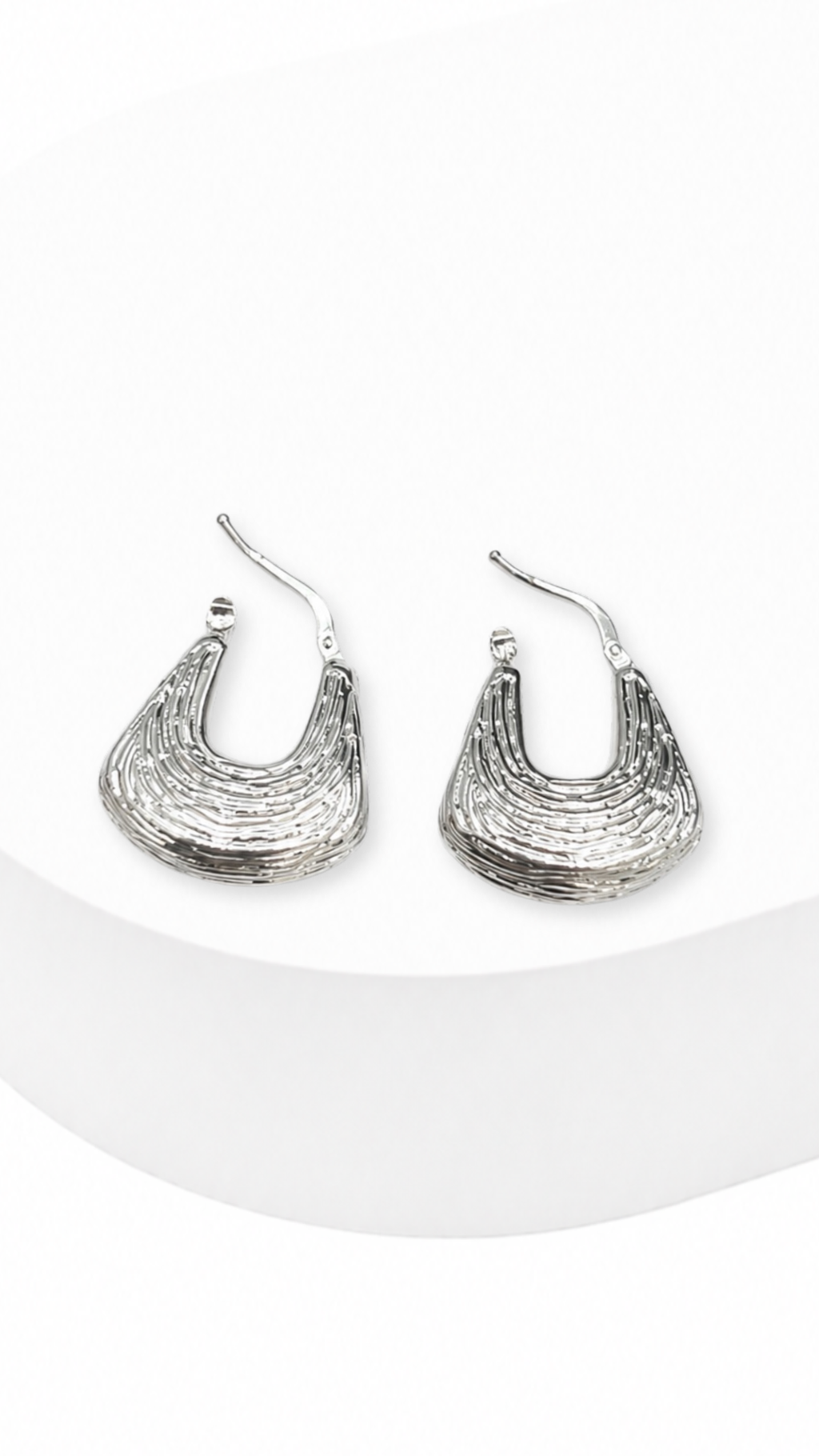 Ripple Luxe Hoop Earrings White Gold