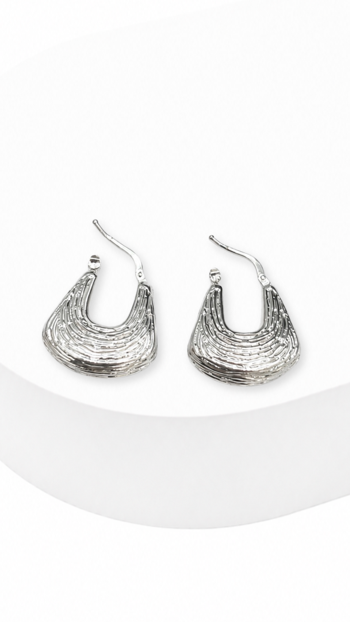 Ripple Luxe Hoop Earrings White Gold