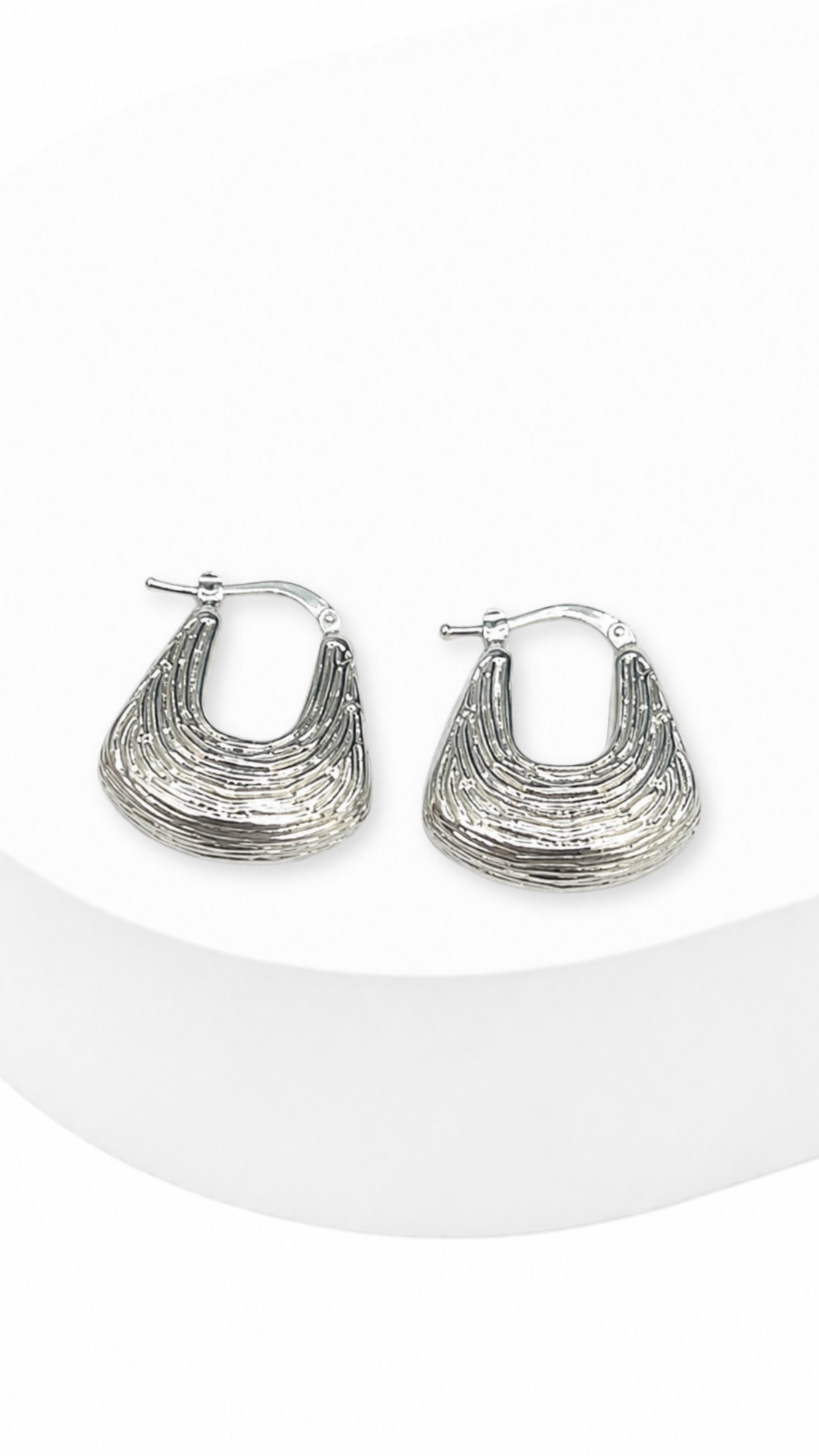 Ripple Luxe Hoop Earrings White Gold
