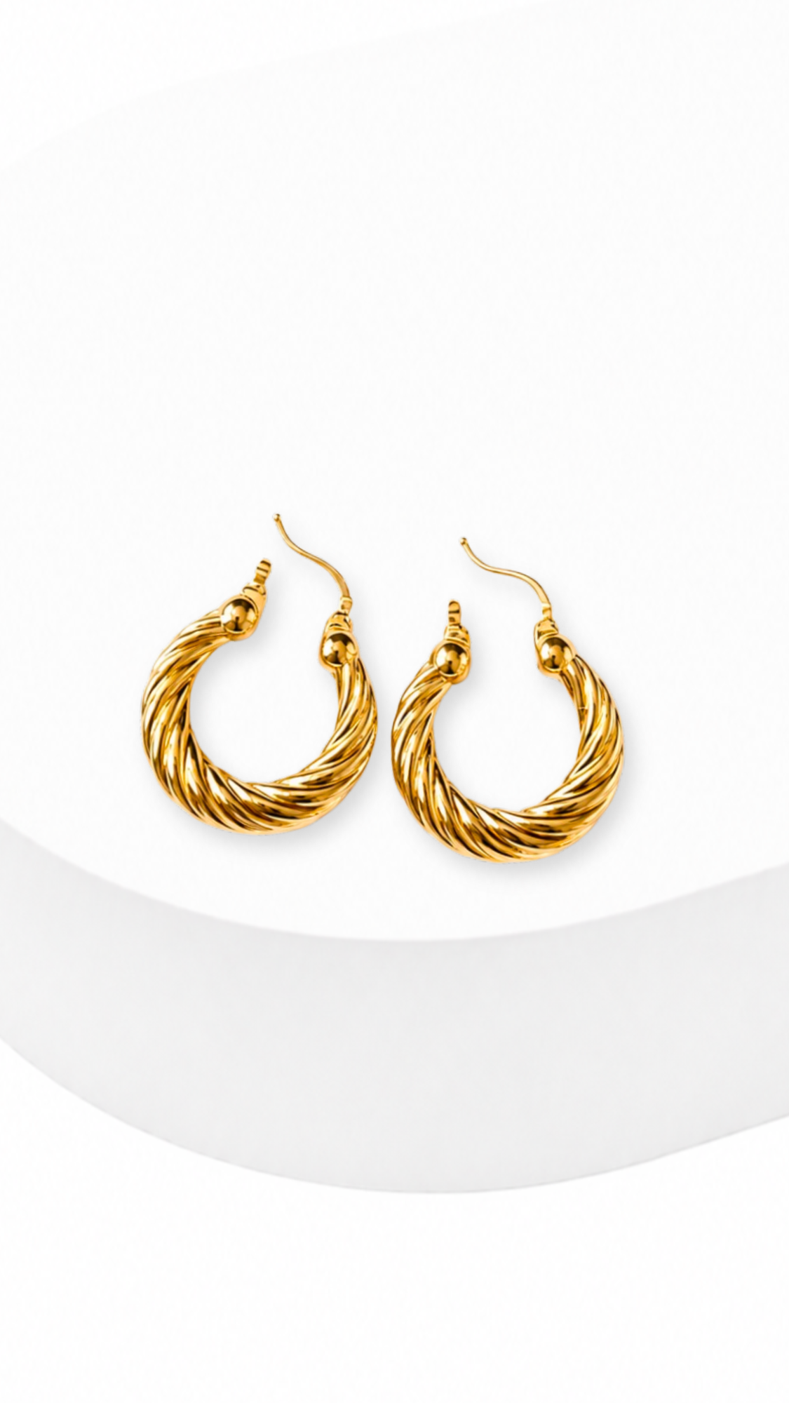 Rope Twist Electroform Hoop Earrings