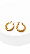 Rope Twist Electroform Hoop Earrings