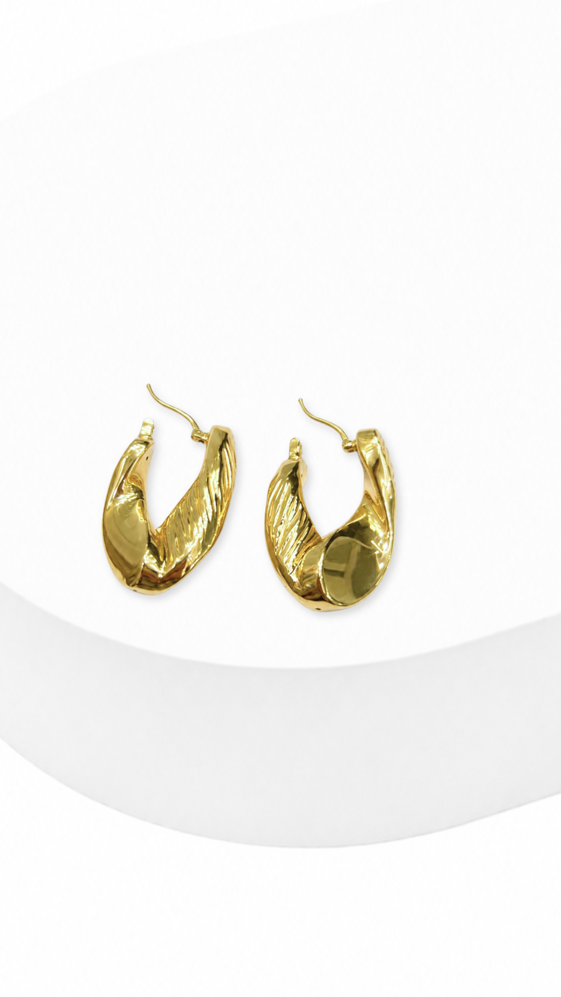 Rough And Shine Oval Electroform Earrings