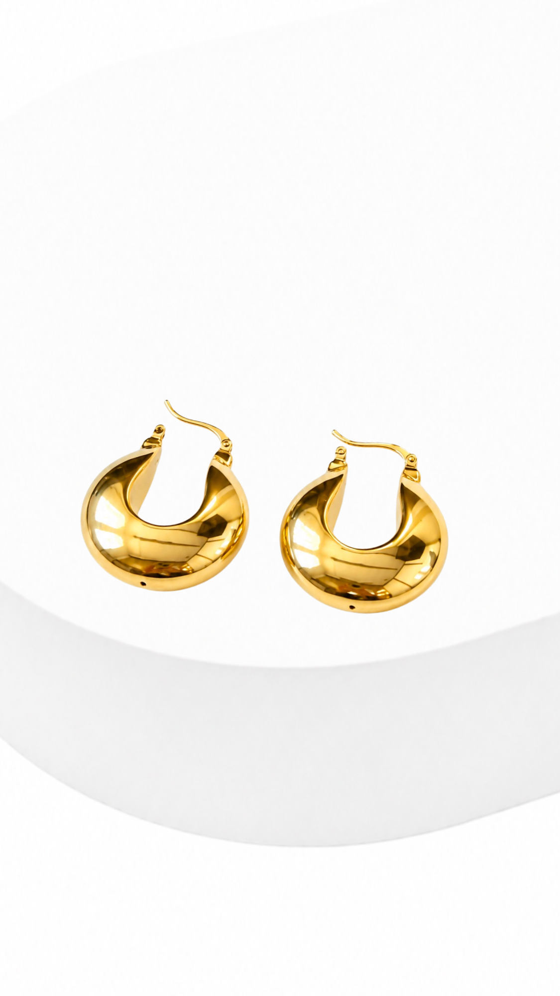 Round Electroform Huggie Earrings Glossy