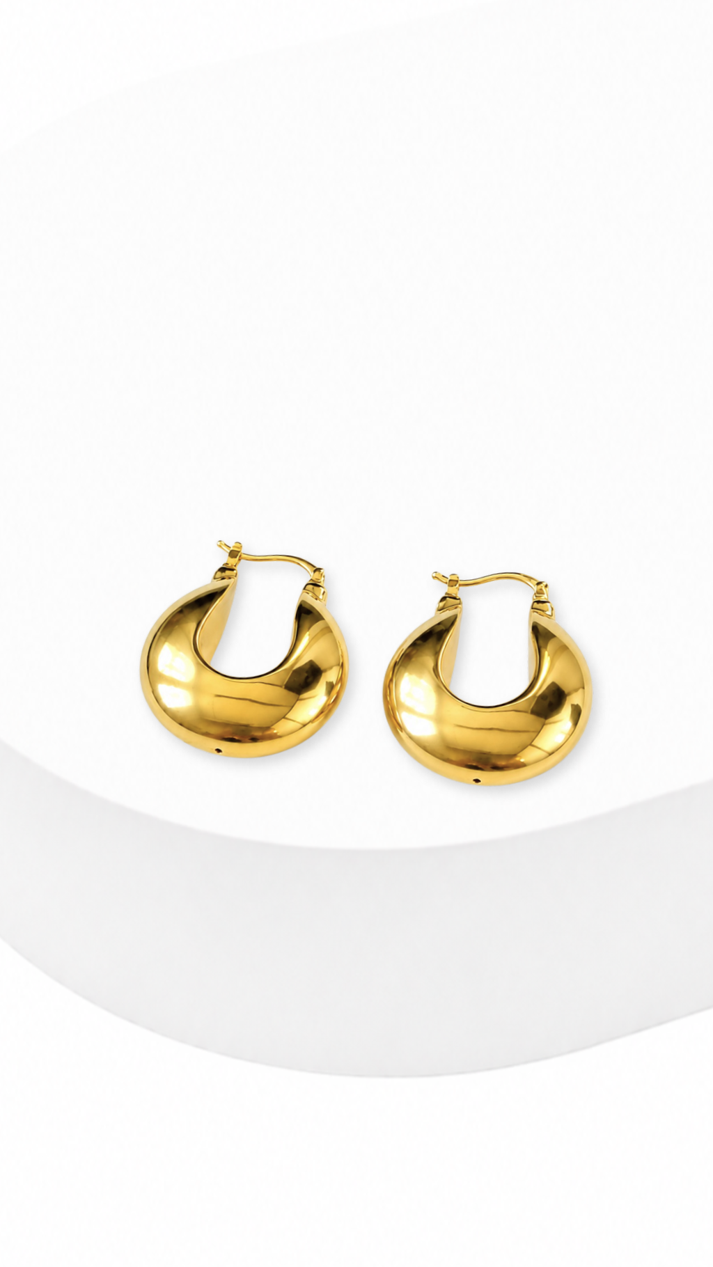 Round Electroform Huggie Earrings Glossy