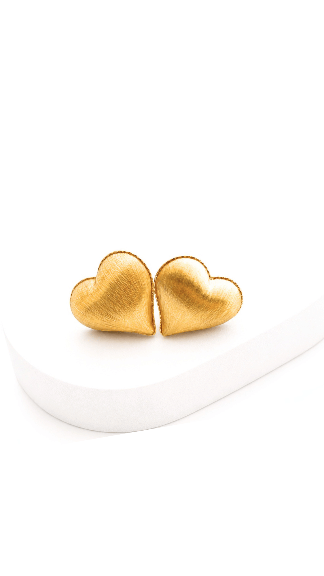 Pop Heart Earrings And Necklace With Pendant Set Gold