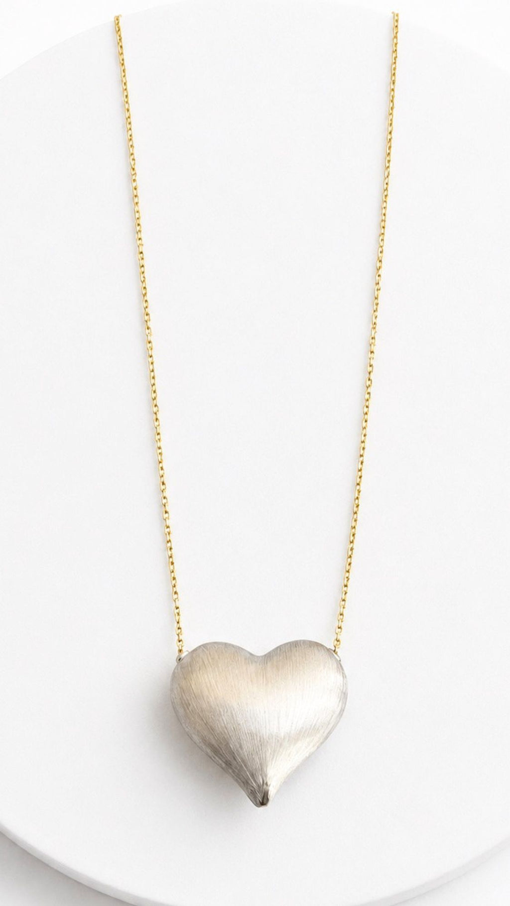 Pop Heart Earrings And Necklace With Pendant Set White Gold