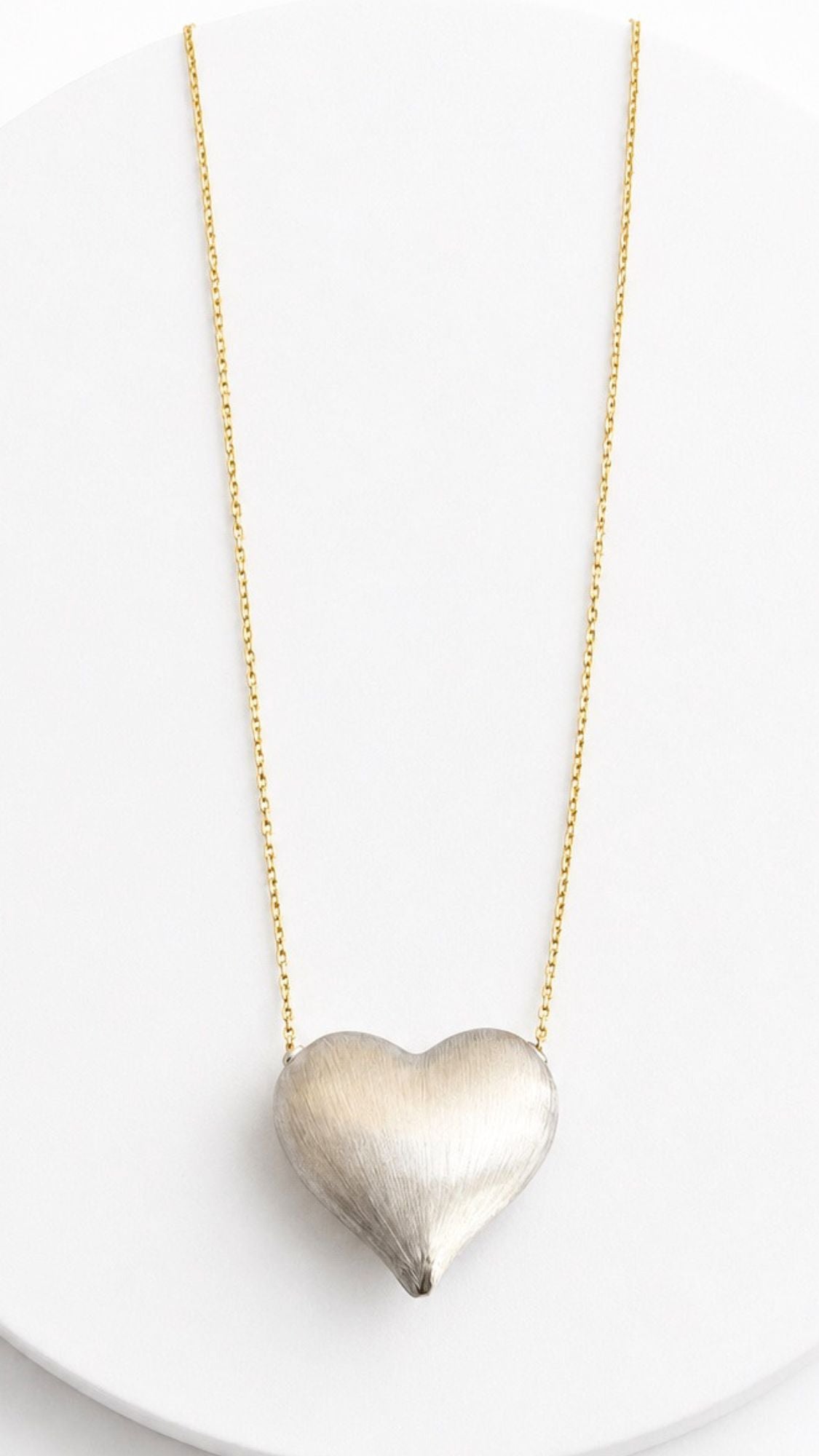 Pop Heart Earrings And Necklace With Pendant Set White Gold
