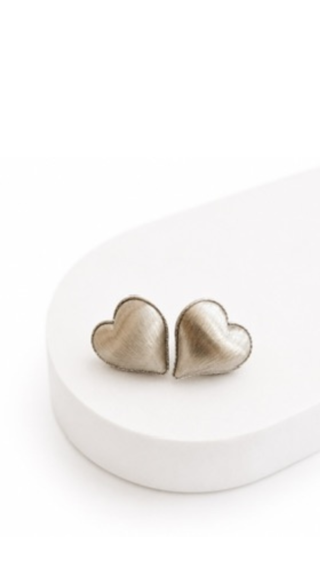 Pop Heart Earrings And Necklace With Pendant Set White Gold