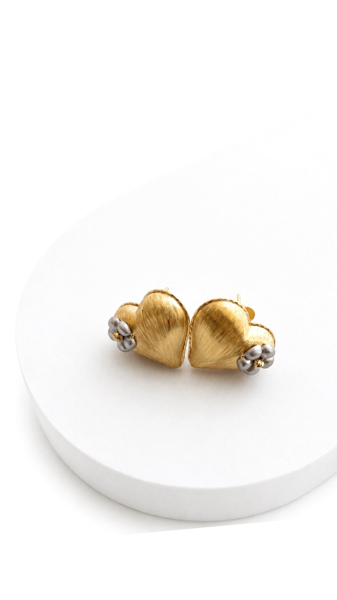 Pop Heart Chic Earrings And Necklace With Pendant Set Gold